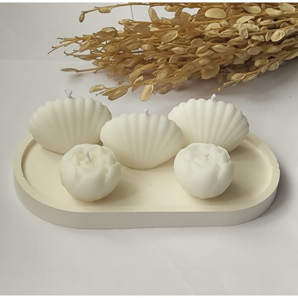 Candles Flame Şakayık Mum Istiridye Mum Kokulu 5 Li Altlıklı - Beyaz Dekoratif Mum Fiyatı