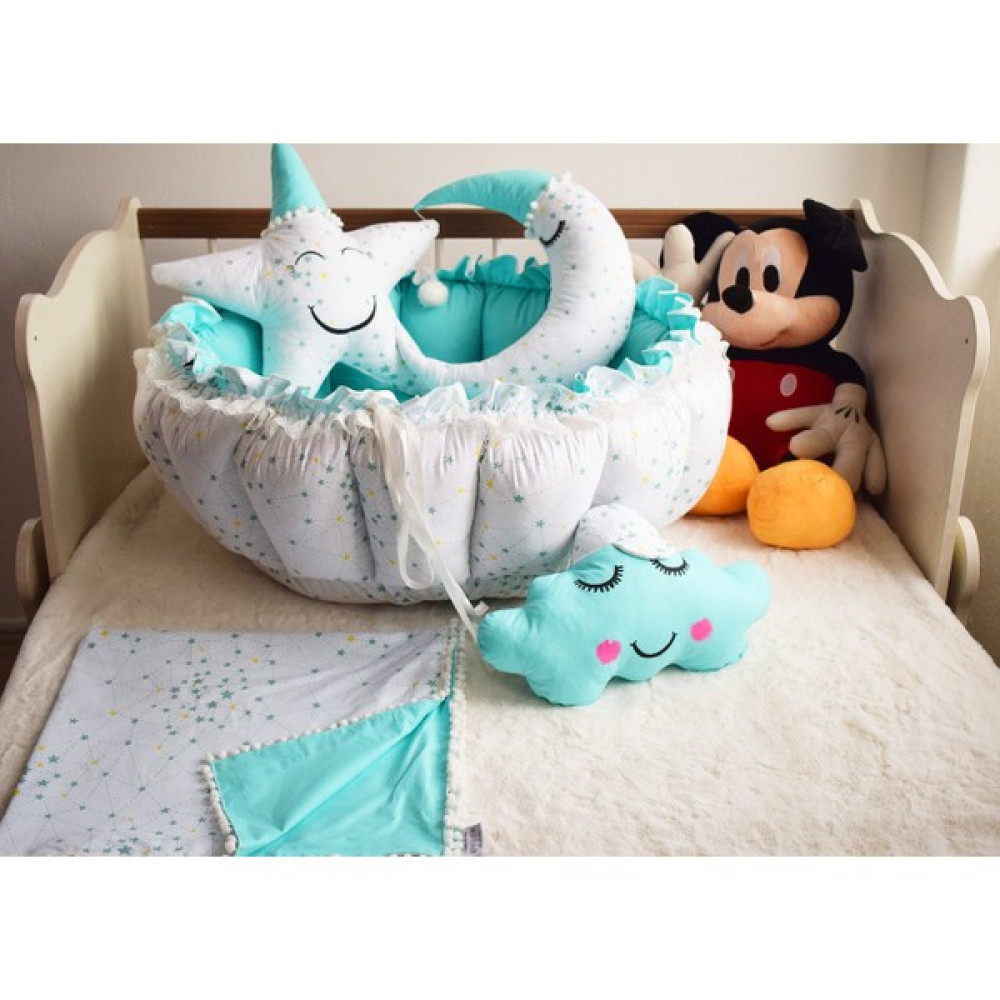 Candy Babynest Galaksi Yeşil Kombin Pikeli Set Oyun Minderi Ana Kucağı ve Oto Koltuğu Fiyatı