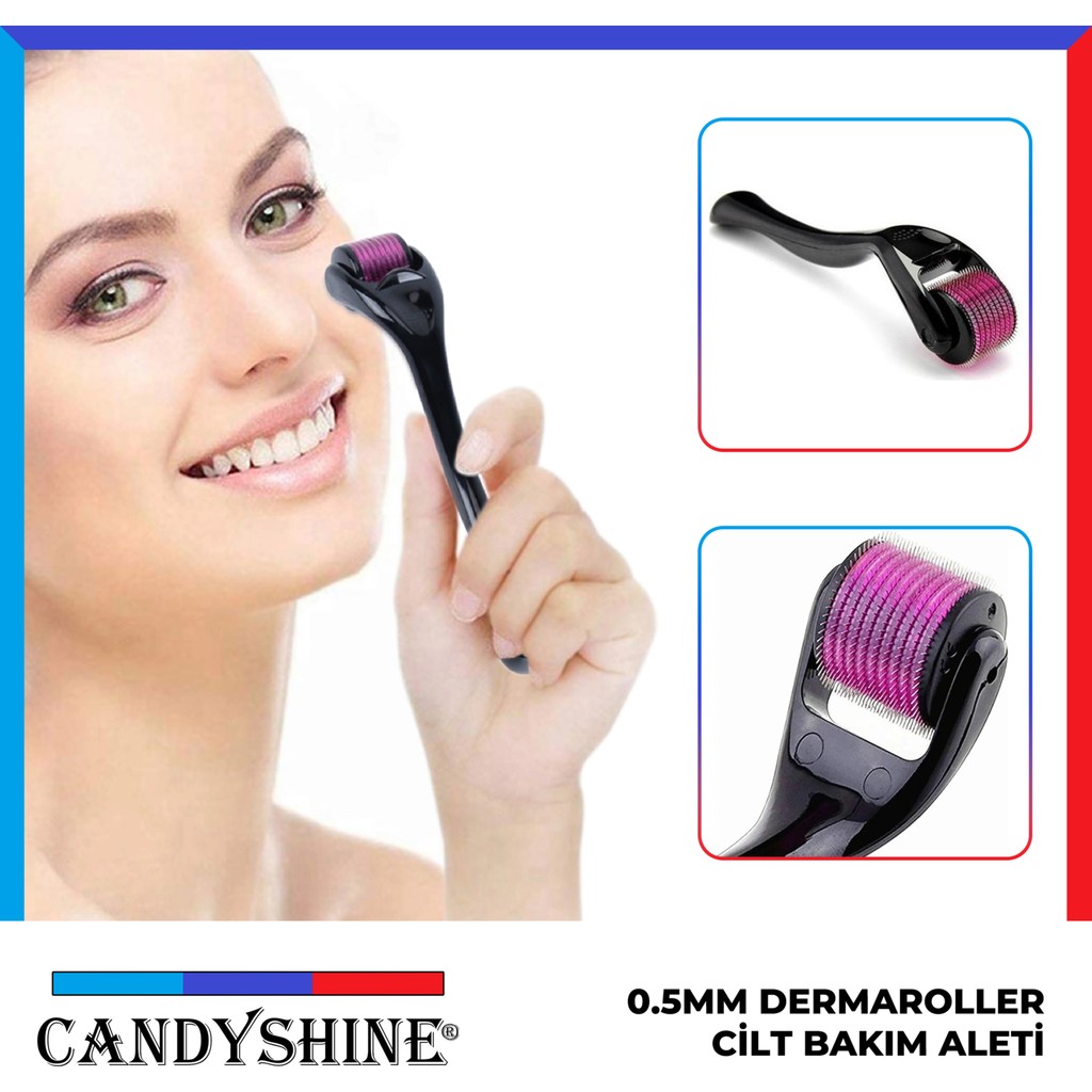 CandyShine 0,5 mm Deluxe Titanyum 540 Iğneli Cilt Yüz Vücut Saç Yenileyici Dermaroller Cilt Bakım Aleti Diğer Fiyatı