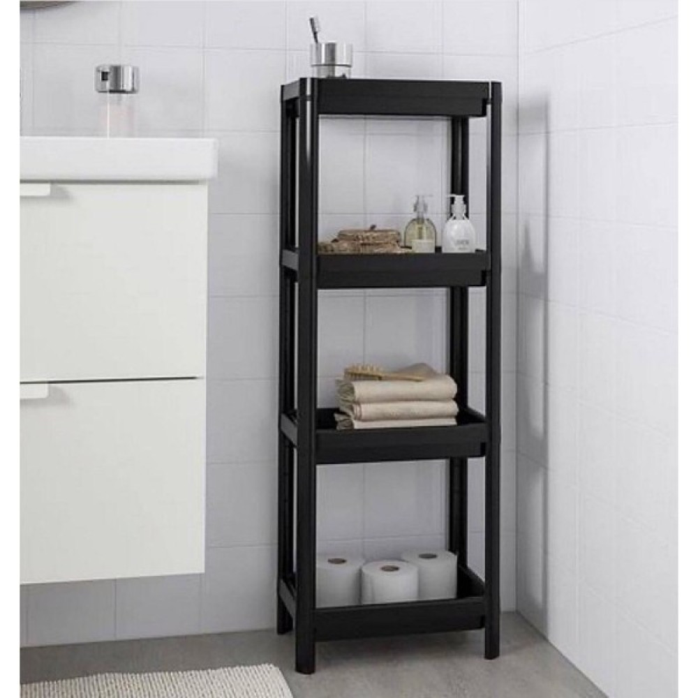 CandyShine 3 Katlı Siyah Bölmeli Banyo Raf Düzenleyici Banyo Dolabı / Mobilyası Fiyatı