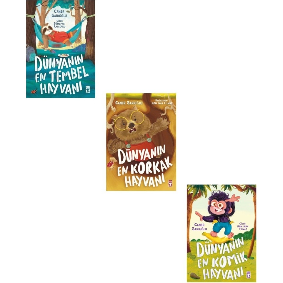 Caner Sarıoğlu Seti 3 Kitap (Dünyanın En Korkak Hayvanı + Dünyanın En Komik Hayvanı + Dünyanın En Tembel Hayvanı) - Standart Diğer Fiyatı
