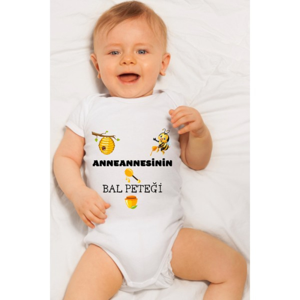 Canestar Özel Tasarım Bebek Zıbın - Çıtçıtlı Body-Zıbın Anneannesinin Bal Peteği Bebek Zıbın Seti Fiyatı