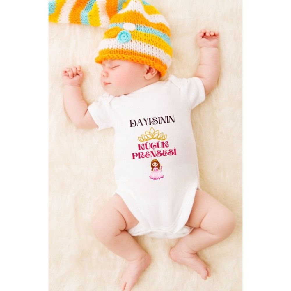 Canestar Özel Tasarım Bebek Zıbın - Çıtçıtlı Body-Zıbın Dayısının Küçük Prensesi Bebek Zıbın Seti Fiyatı