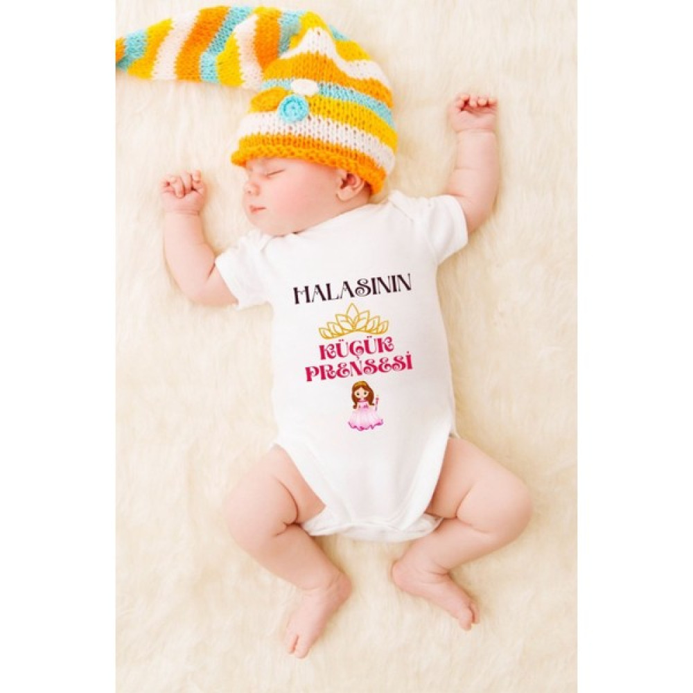 Canestar Özel Tasarım Bebek Zıbın - Çıtçıtlı Body-Zıbın Halasının Küçük Prensesi Bebek Zıbın Seti Fiyatı