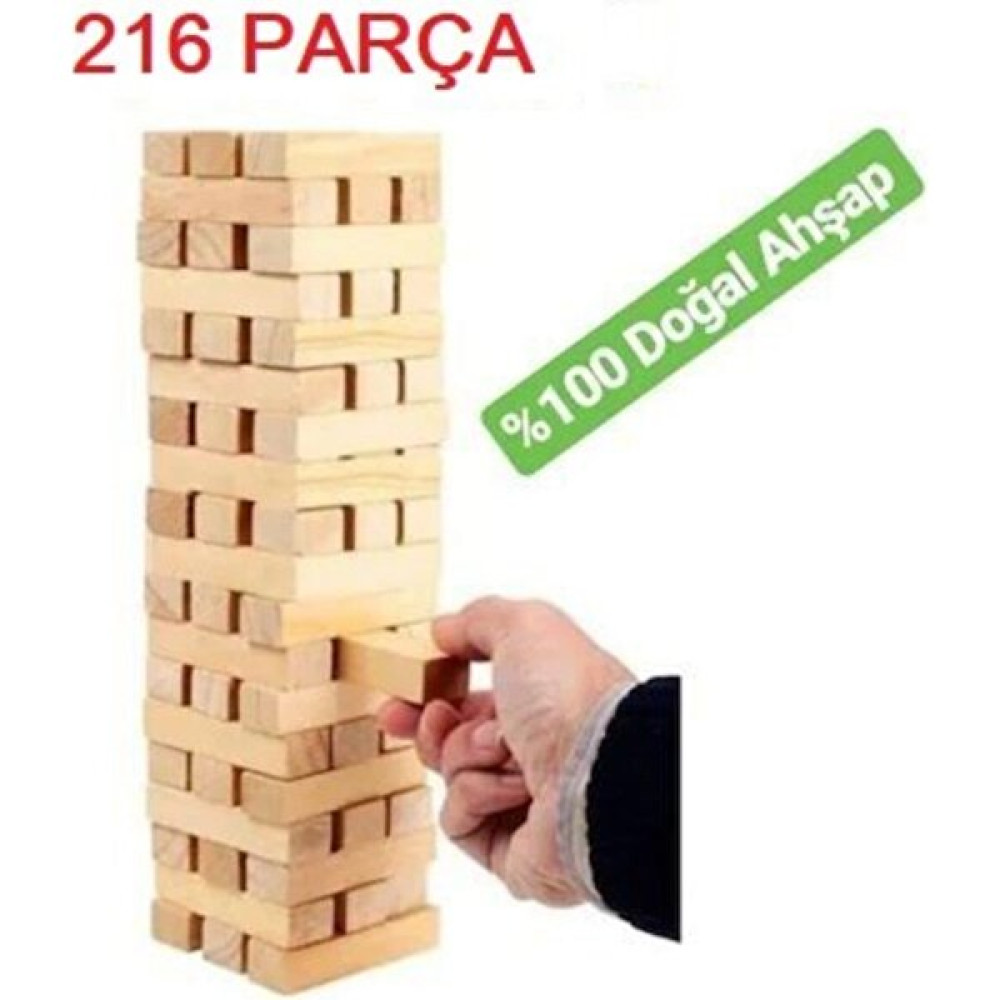 Cango Ahşap Eğitici Oyun 216 Parça Denge Blokları Jenga Kule Oyunu Yapı Oyunu Görsel Algı Zeka Geliştirici Bebek Oyuncakları Fiyatı