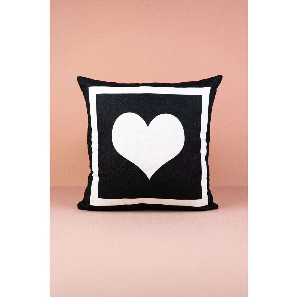 Cango Home Harfli Kırlent Yastık Kılıfı Kalp - 43x43 Cm 43 x 43 Beden Yatak Odası Tekstili Fiyatı