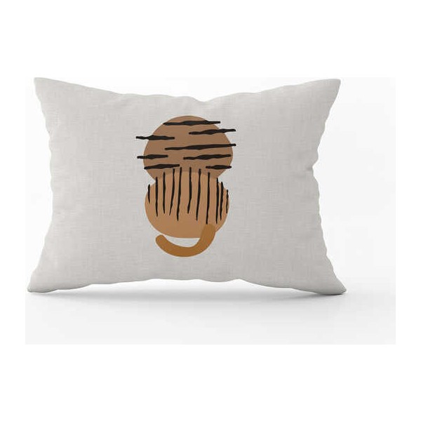Cango Home Kahverengi Siyah Modern Bohem Tarz Yaprak Desenli Dijital Baskılı Kırlent Yastık Kılıfı CGH679-3550 Çift Tarafı Baskılı - 35 x 50 cm Yastık Kılıfı Fiyatı