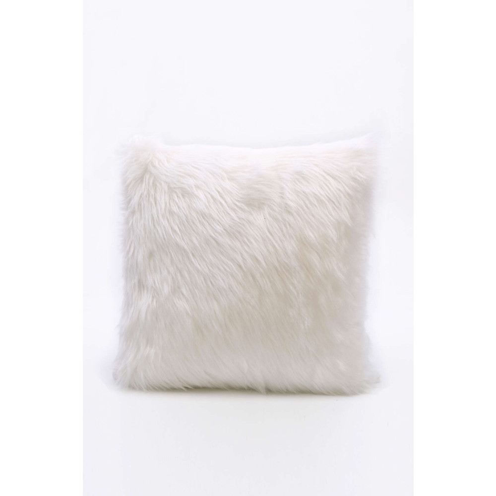 Cango Home Peluş Kırlent Kılıfı - Beyaz Esnafali 43 x 43 Beden Yatak Odası Tekstili Fiyatı