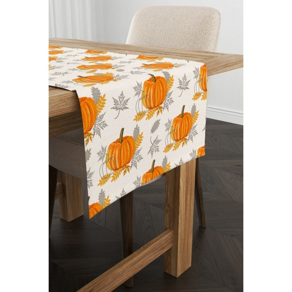 Cango Home Turuncu Halloween Balkabağı Desenli Dijital Baskılı Runner CGH759-RN - Renkli - 40 x 140 cm Masa Örtüsü Fiyatı