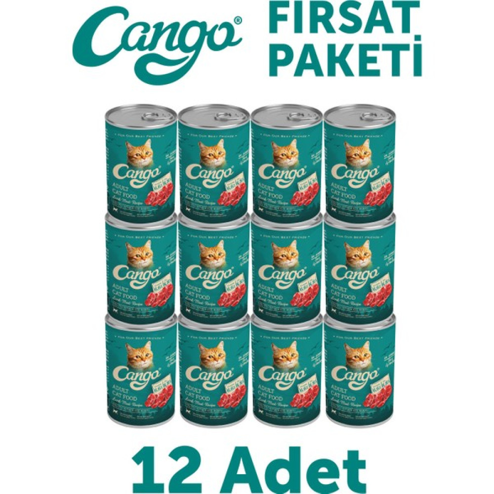 Cango Yetişkin Yaş Kedi Maması Kuzu Etli 415GR 12LI Evcil Hayvan Ürünleri Fiyatı