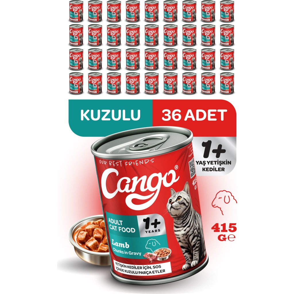 Cango Yetişkin Yaş Kedi Maması Kuzu Etli 415GR 36LI Evcil Hayvan Ürünleri Fiyatı