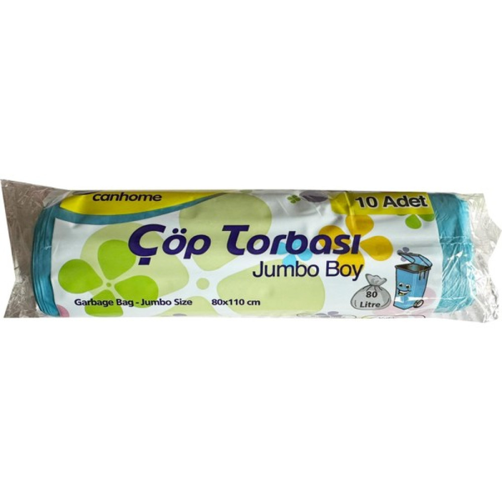Canhome Jumbo Boy - Mavi - 210 Gr. - 80x110 Cm. - 80 Litre Çöp Torbası Poşeti - 10 Adetlik 1 Rulo Oto Boyaları Fiyatı