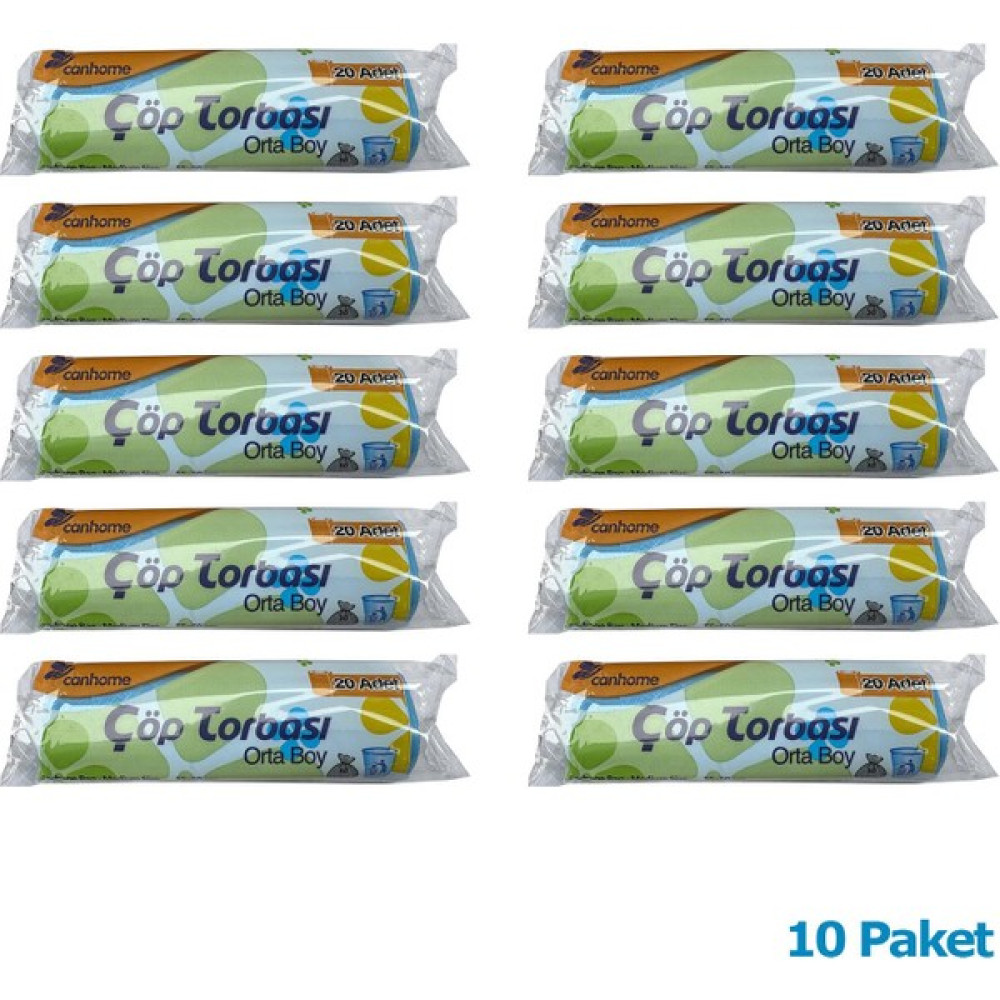 Canhome Mavi Orta Boy 55 x 60 cm 30 Litre Çöp Torbası Poşeti 20 Adetlik 10 Rulo Oto Boyaları Fiyatı
