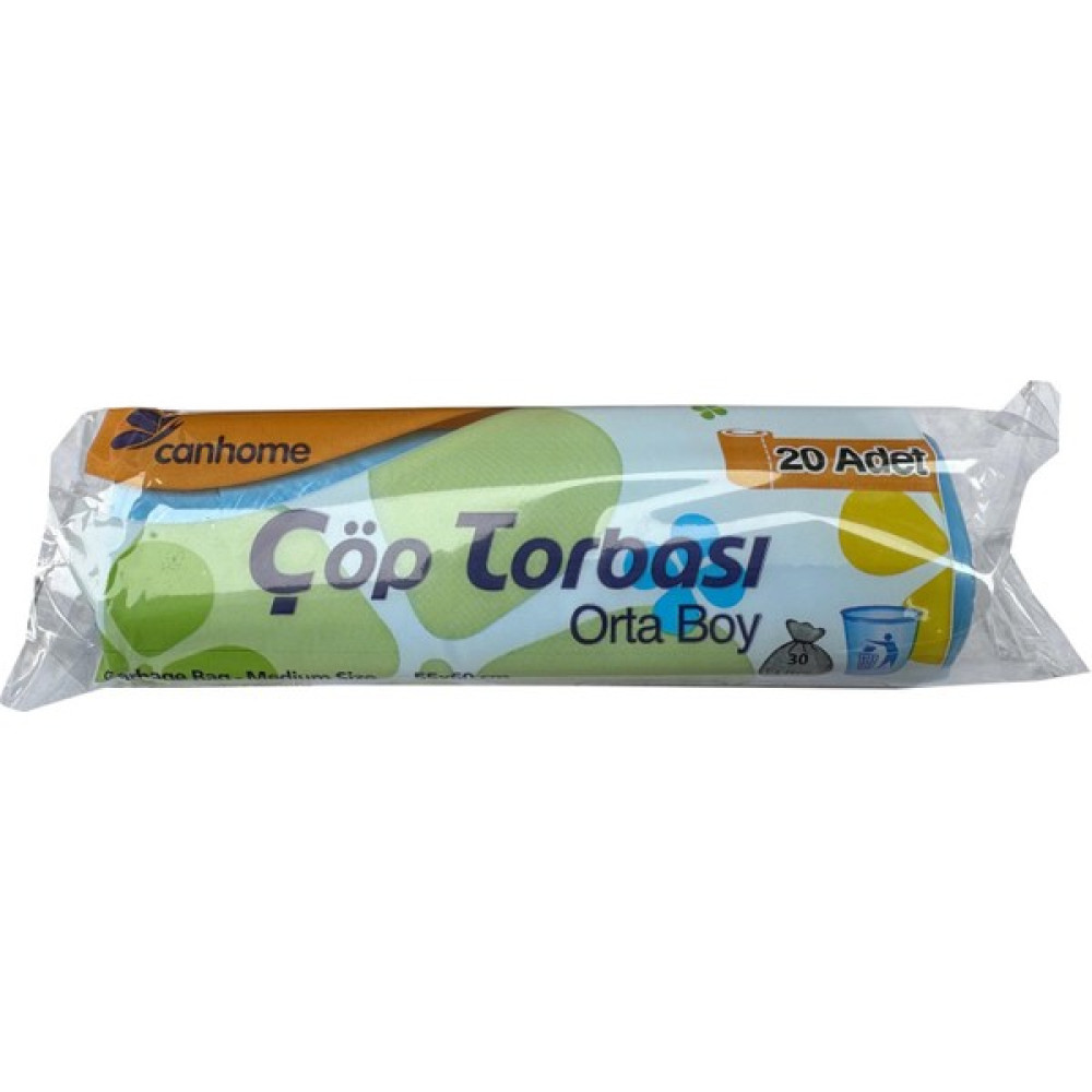 Canhome Mavi Orta Boy 55X60 cm 30 Litre Çöp Torbası Poşeti 20 Adetlik Rulo Oto Boyaları Fiyatı
