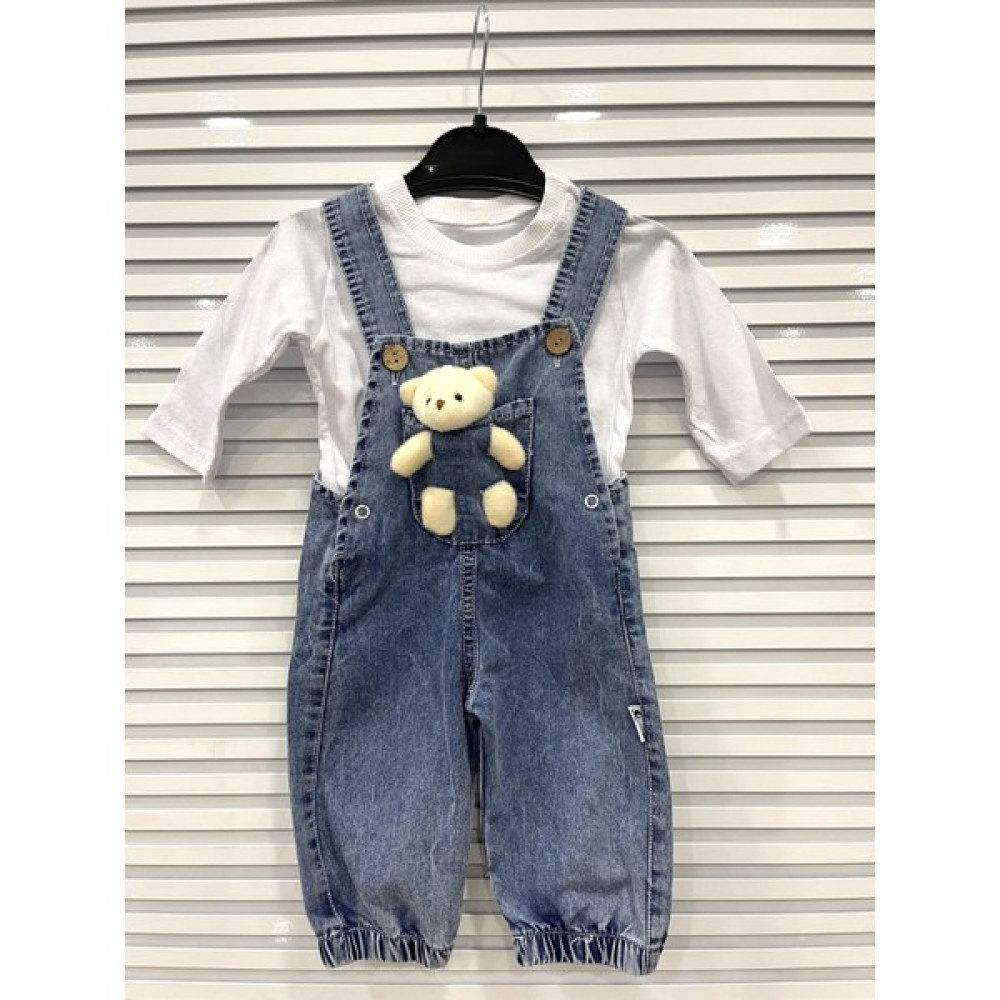 Canix Kids Erkek Çocuk Ayıcıklı İkili Salopet Bebek Giysi Takım Fiyatı