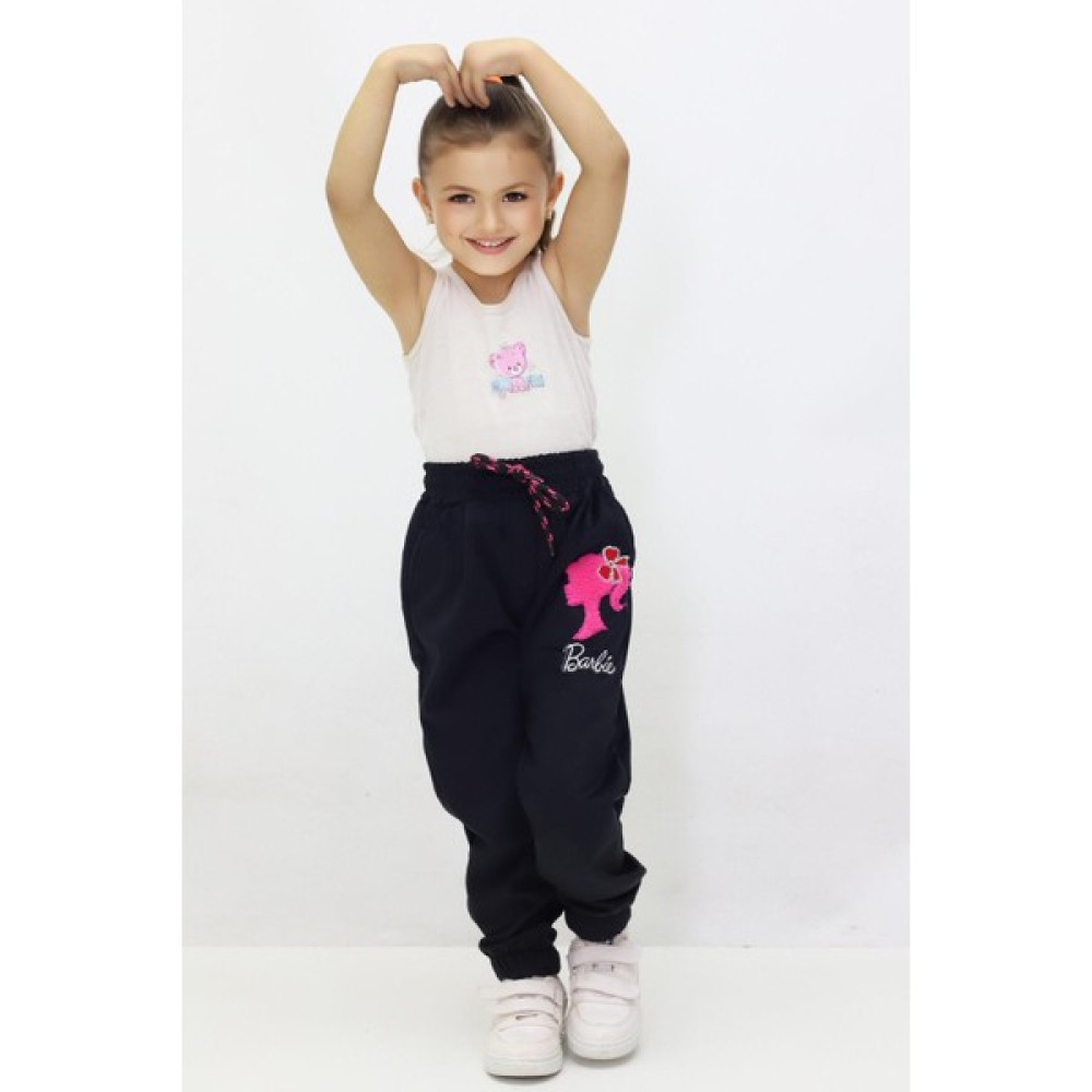Canix Kids Kız Çocuk Barbie Nakışlı Kadife Pantolon Kız Çocuk Pantolon Fiyatı
