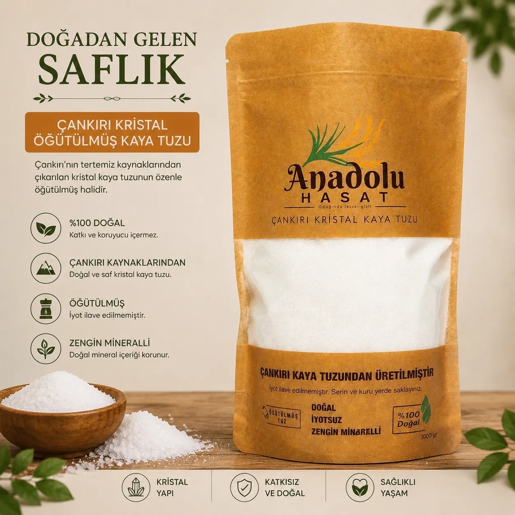 Çankırı Kristal Öğütülmüş Kaya Tuzu Doğal 1 kg Tuz Fiyatı