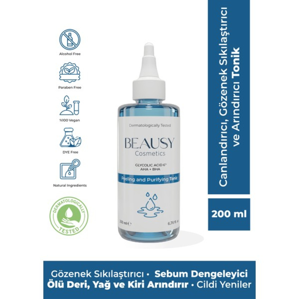 Canlandırıcı, Gözenek Sıkılaştırıcı ve Arındırıcı Tonik 200ML (Glycolic Acid 6%, Aha + Bha) Cilt Temizleme ve Peeling Fiyatı