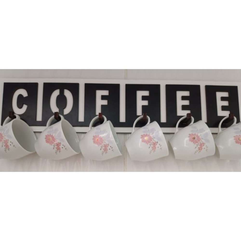 Canlı Tahtam Ahşap Coffee Yazılı Mutfak Fincan ve Kupa Askılığı Saklama Kapları Fiyatı