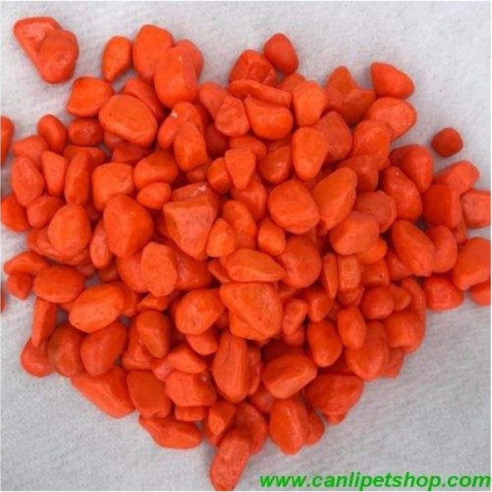 Canlipetshop Akvaryum – Fanus – Teraryum Renkli Dekor Taşları (Turuncu Renk) 8-10 mm 1 kg Evcil Hayvan Ürünleri Fiyatı