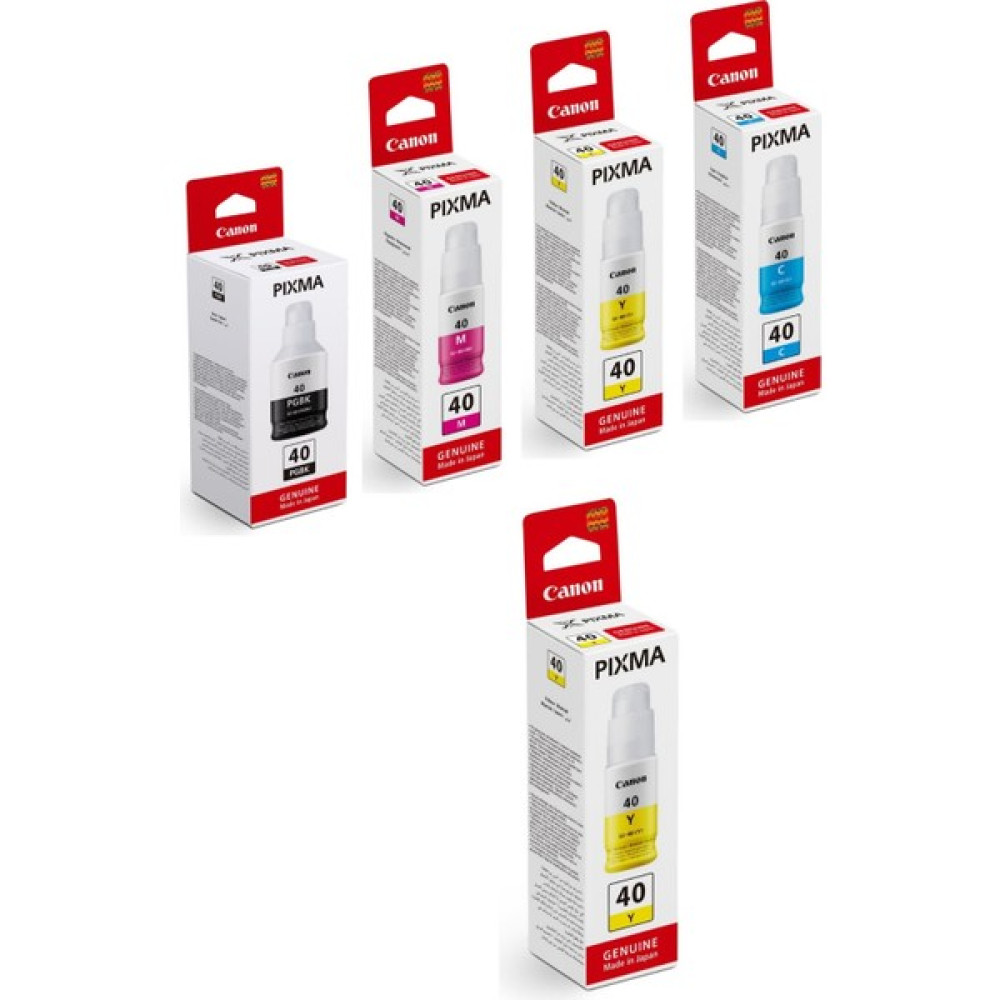 Canon Gı-40 Pixma G5040 4 Renk Orjinal Mürekkep Seti + 1 Sarı Hediye  - Siyah+Color Kartuşlar Fiyatı