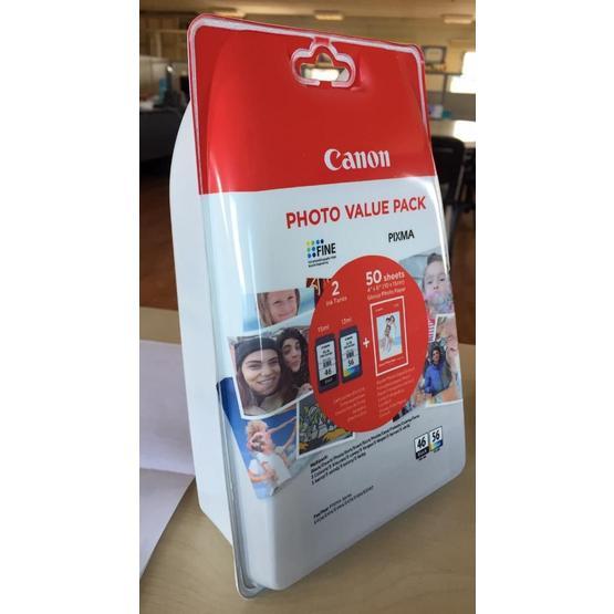 Canon PG-46 Cl-56 Multipack 2'li Mürekkep Kartuş 50 Adet 10x15 Fotoğraf Kağıdı Hediyeli
