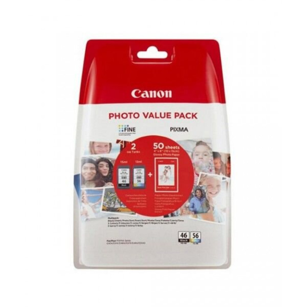 Canon Pg-46/Cl-56 9059B003 Orijinal 2'li Paket Mürekkep Kartuş (Fotoğraf Kağıdı Hediyeli) Kartuşlar Fiyatı