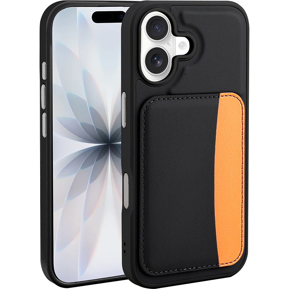 Canpay Apple iPhone 17 Uyumlu Kart Bölmeli Cüzdanlı Kılıf Airbag Korumalı Ipeksi Mat Silikon - Siyah - iPhone 17 Pro Cep Telefonu Kılıfı Fiyatı