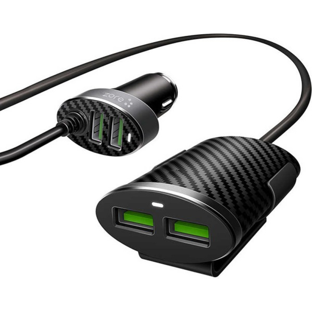 Canpay Araba Araç Içi Ön ve Arka Koltuk Uzatmalı (1.2 M) 4 USB Girişli Çakmaklık Şarj Adaptörü Başlığı - Siyah Cep Telefonu Araç Kiti Fiyatı