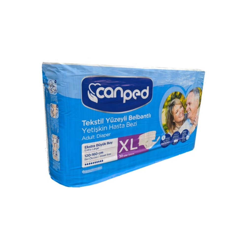 Canped Belbantlı Tekstil Yüzeyli Hasta Bezi Ekstra Büyük Xl 30 Adetli XL Beden Hasta Bezleri ve Temizliği Fiyatı
