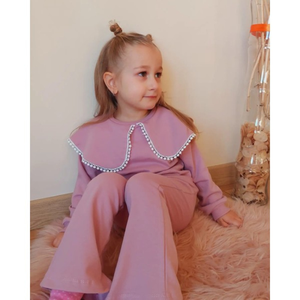 Cans Kids Canskw Lily Yaka Detaylı Pamuklu Kız Çocuk Lila Ikili Takım Kız Çocuk Giyim Takımı Fiyatı