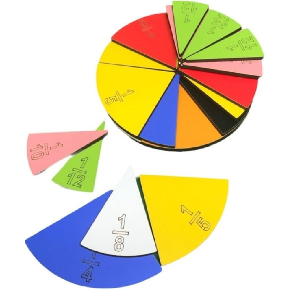 Cansares Kesirleri Öğreten Dairesel Kesir Takımı Ahşap 51 Parça Matematik Oyunları - Renkli Bebek Oyuncakları Fiyatı