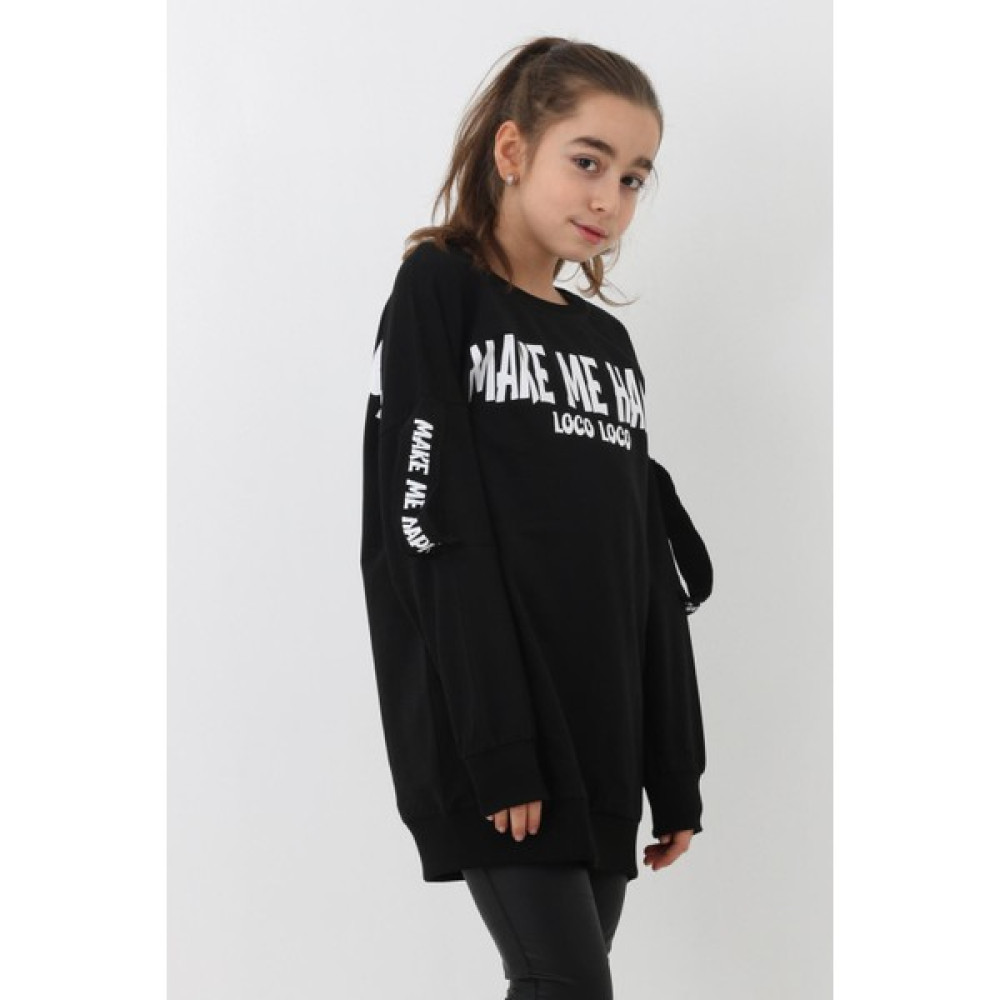 Cansın Mini Kız Çocuk Happy Yazı Baskılı Tunig 9-14 Yaş 14119 Kız Çocuk Elbise Fiyatı