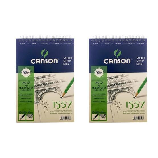 Canson 1557 Eskiz Defteri 120Gr. 40 Yaprak, A5 2'Lİ