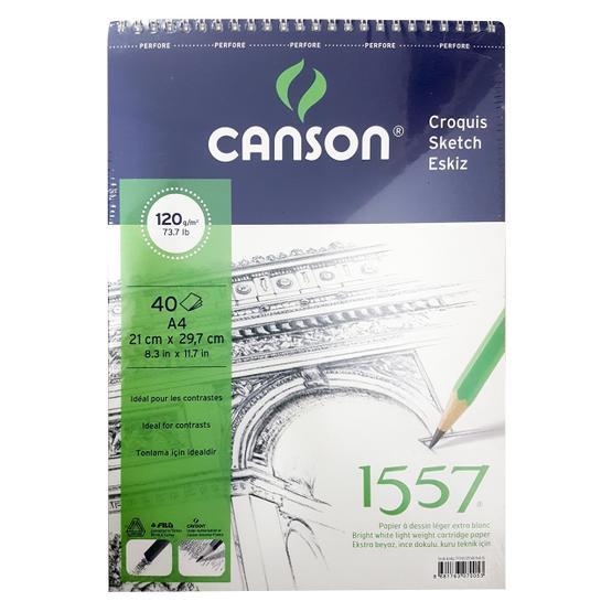 Canson 1557 Resim Çizim Blok A4 40 Yaprak Üstten Spiralli 120 gr Resim Defteri