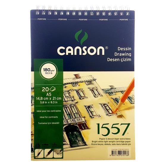 Canson 1557 Resim Çizim Blok A5 20 Yaprak Üstten Spiralli 180 gr Resim Defteri