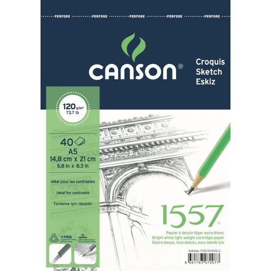 Canson 1557 Resim Çizim Blok A5 40 Yaprak Üstten Spiralli 120 gr Resim Defteri