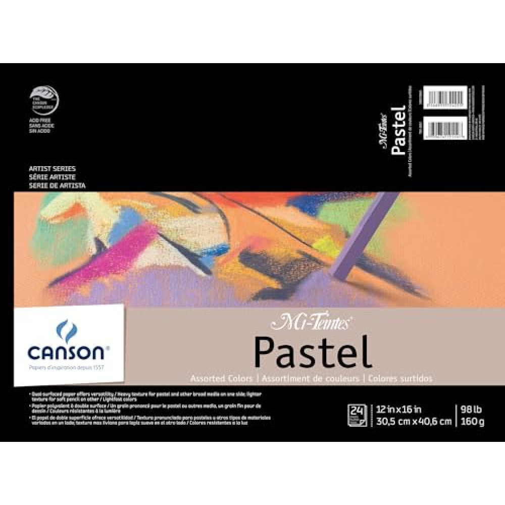 Canson Drawing Pad Mi-Teintes, 12"X16", Colors May Vary