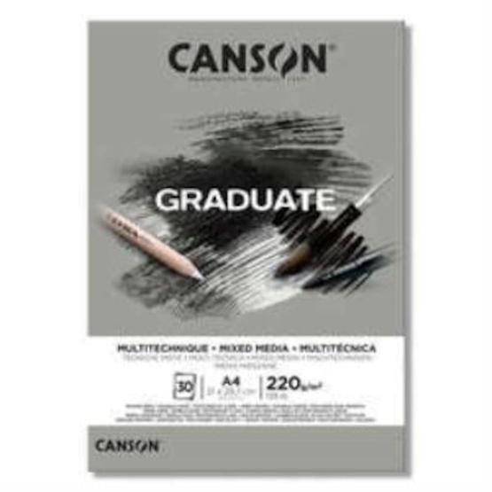 Canson Graduate Mıx Medıa Gri 30 Sayfa A4 220 gr Çizim Bloğu