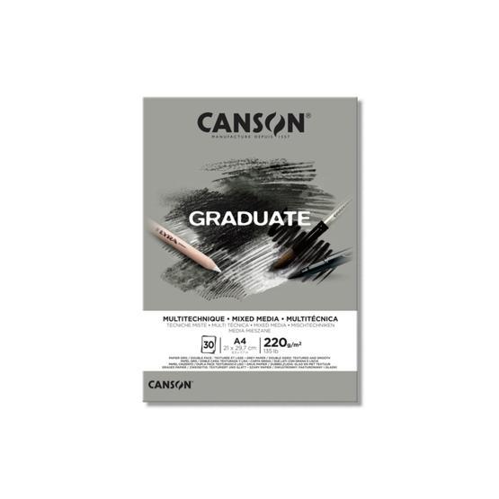Canson Graduate Mıx Medıa Gri 30 Sayfa A4 220 gr Çizim Bloğu
