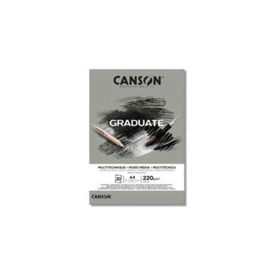 Canson Graduate Mıx Medıa Gri 30 Sayfa A4 220 gr Çizim Bloğu