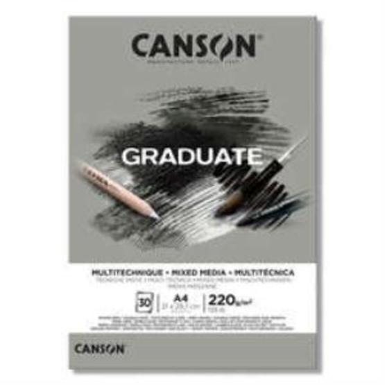 Canson Graduate Mıx Medıa Gri 30 Sayfa A4 220 gr Çizim Bloğu
