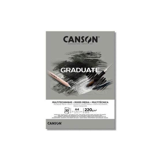 Canson Graduate Mıx Medıa Gri 30 Sayfa A4 220 gr Çizim Bloğu