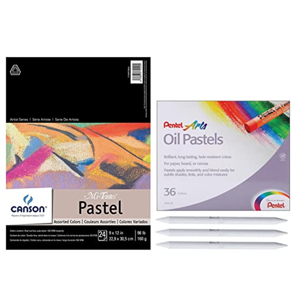 Canson Mi-Teintes Pastels Paper Pad 9"X12", Assorted Colors 24 Sheets