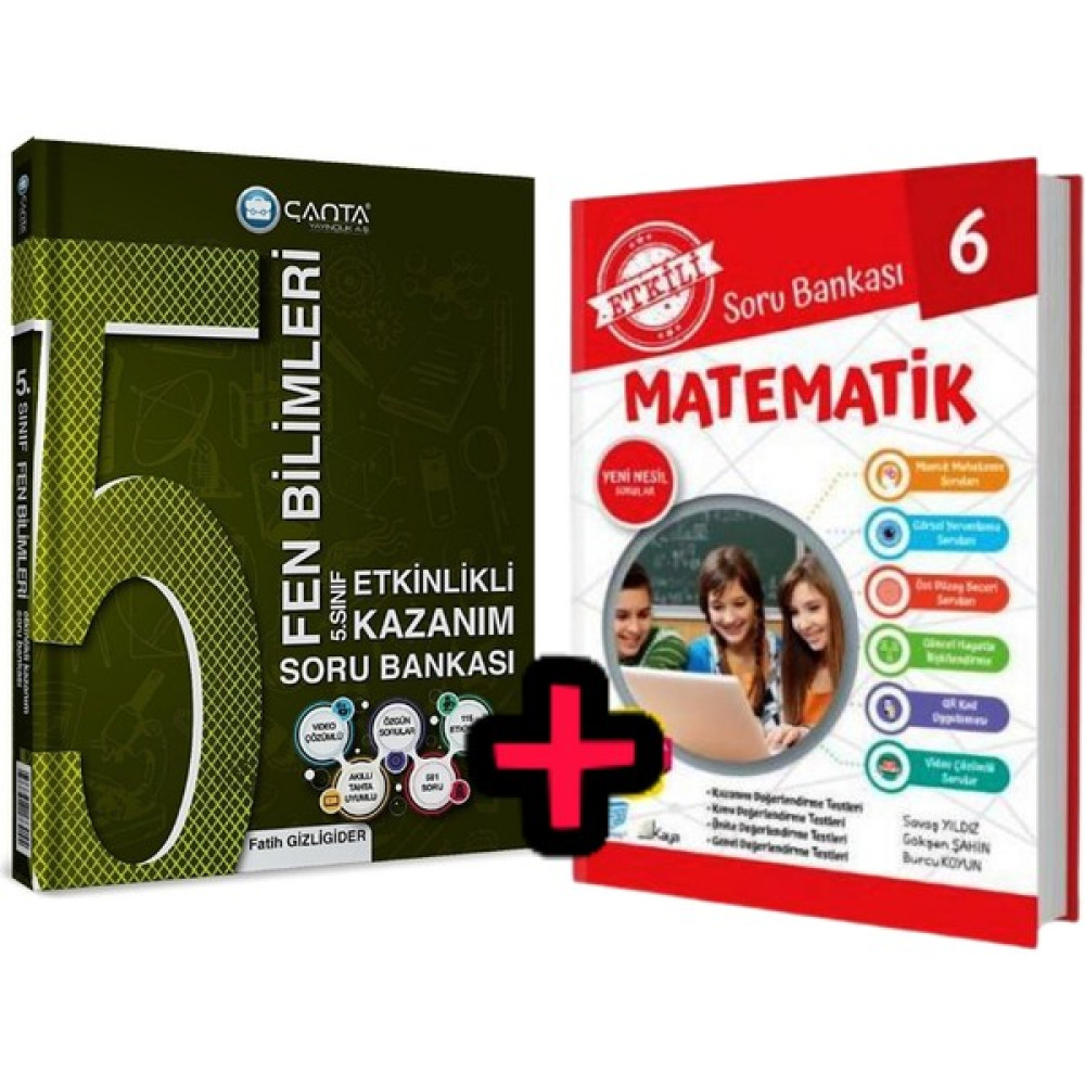 Çanta Yayınları 5. Sınıf Fen Bilimleri Etkinlikli Kazanım Soru Bankası+Matematik 5.sınıf soru bankası Kaynak Kitapları Fiyatı