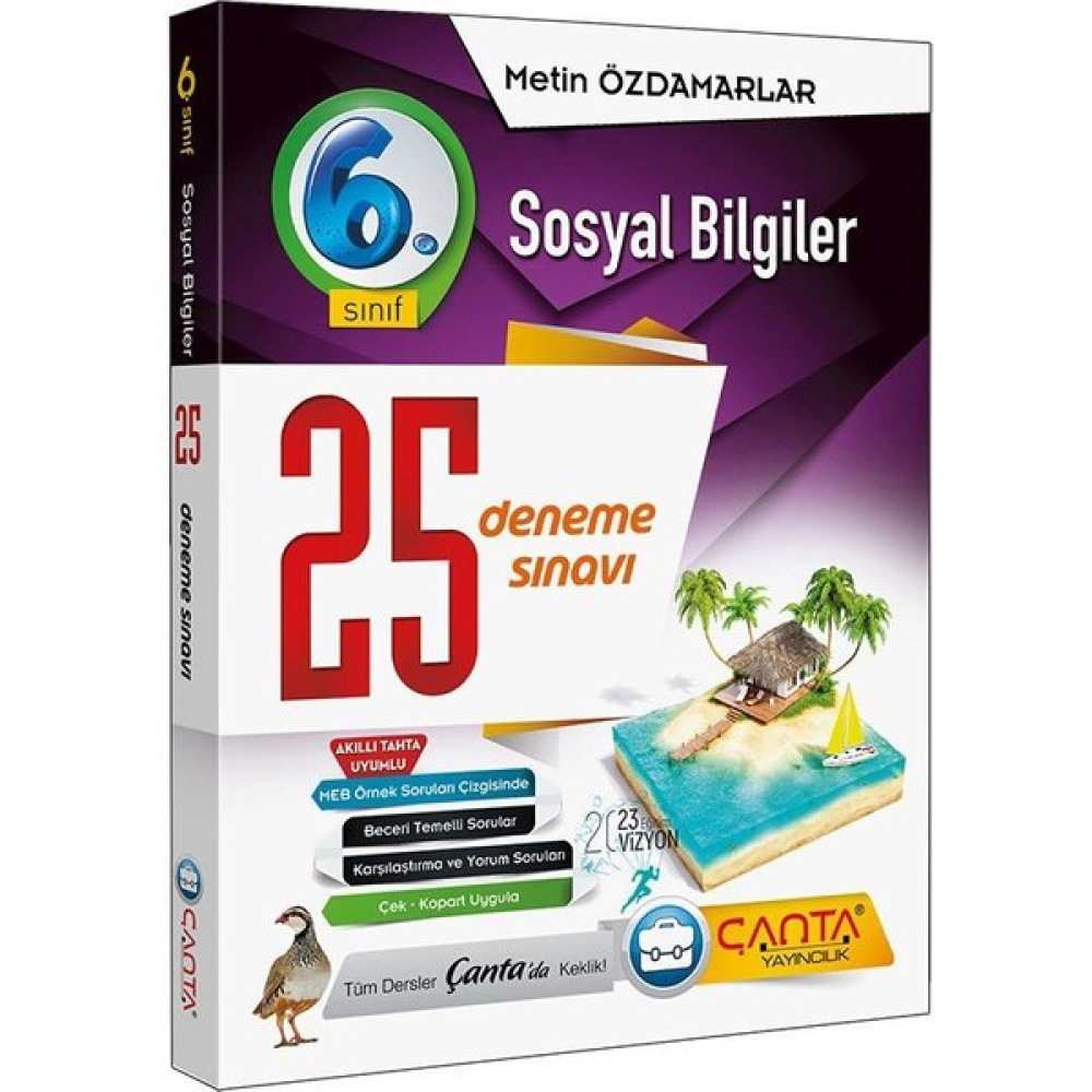 Çanta Yayınları 6. Sınıf Sosyal Bilgiler 25 Deneme Sınavı Sosyal Bilgiler Fiyatı
