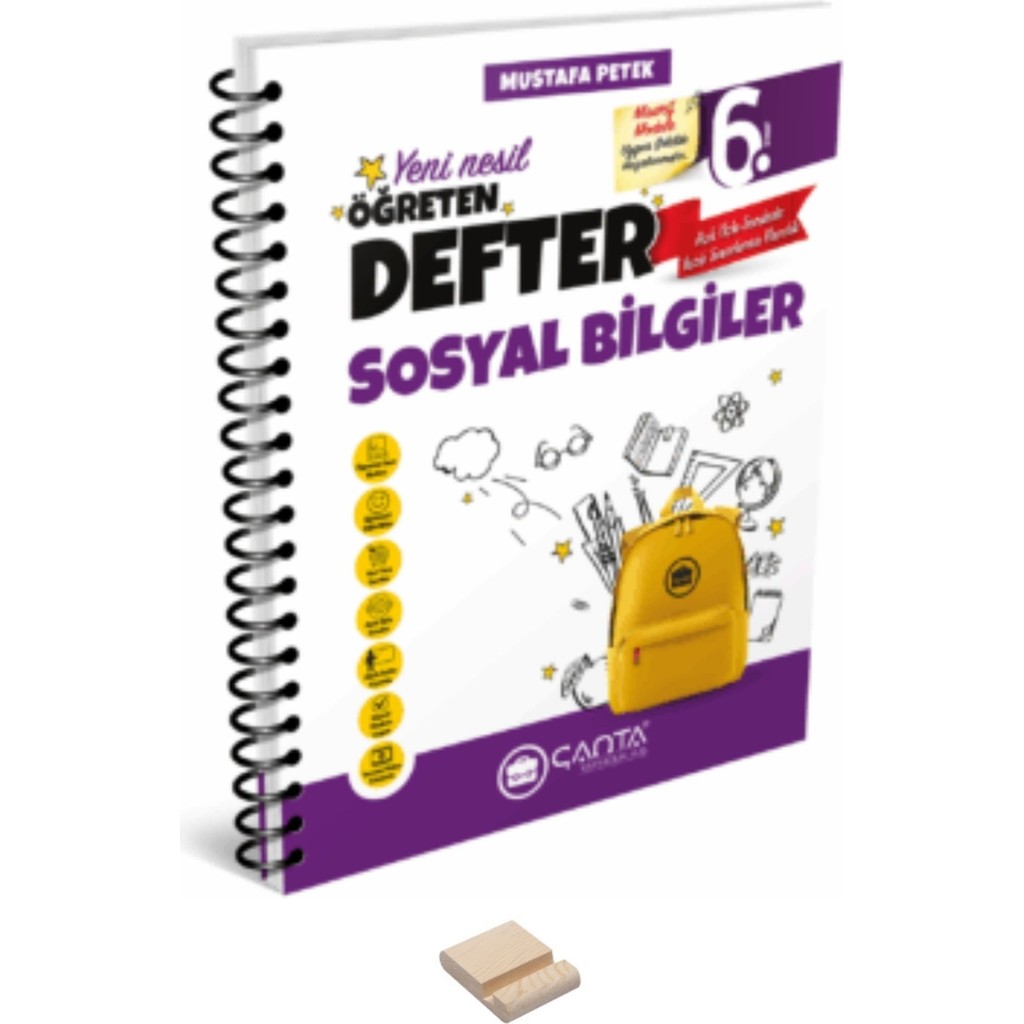 Çanta Yayınları 6. Sınıf Sosyal Bilgiler Öğreten Defter ve Telefon Standı Ders Sınav Kitapları Fiyatı