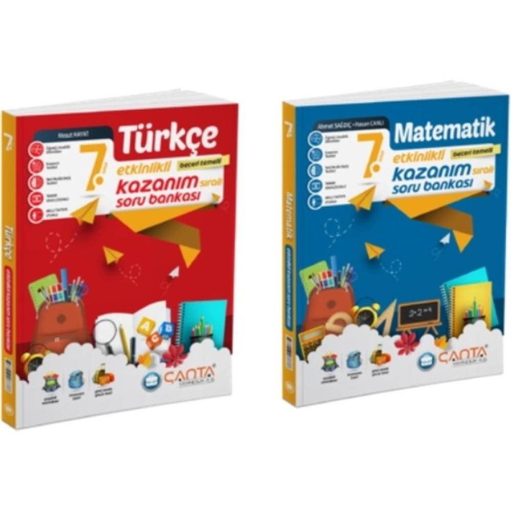 Çanta Yayınları 7. Sınıf Türkçe ve Matematik Etkinlikli Kazanım Sıralı Soru Bankası 2 Kitap Tüm Dersler Fiyatı