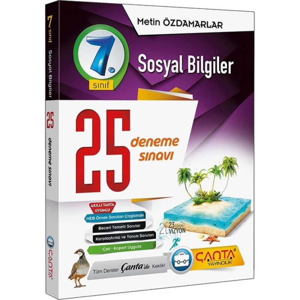 Çanta Yayınları 7.Sınıf Sosyal Bilgiler 25 Deneme Sınavı Sosyal Bilgiler Fiyatı