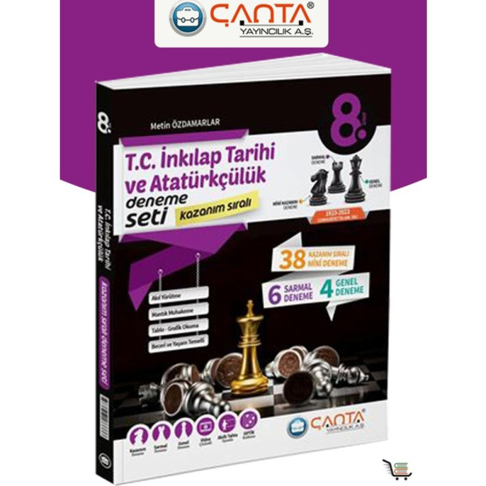 Çanta Yayınları 8. Sınıf T.C. İnkılap Tarihi ve Atatürkçülük Kazanım Sıralı Deneme Seti Ders Sınav Kitapları Fiyatı